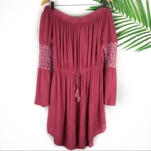 Hint Of Blush Pink Off the Shoulder Dress Large